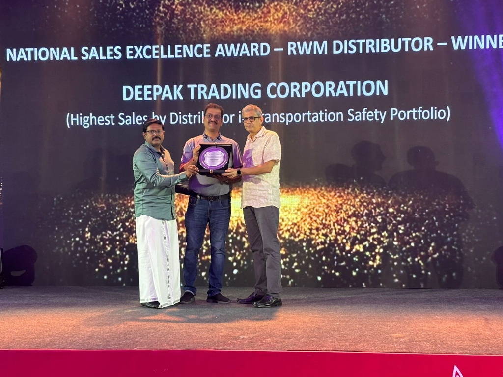 Deepak Trading Corporation receiving the National Sales Excellence Award for Transportation Safety